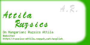 attila ruzsics business card